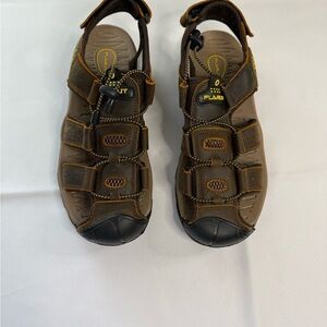 Brown and Black Hiking Sandals with Adjustable Straps